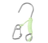 Diving Single Hook, 316 Stainless Steel Anchor Lanyard for Scuba | Marine Grade 316 Steel Saltwater Ready Glow In Dark Rope Compact Buckle Clip Safe Fastener