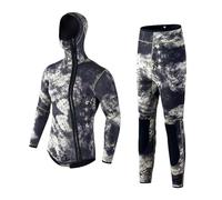 Diving Suit 3MM Neoprene Two Pieces Surfing Snorkeling Kayaking Spearfishing WetSuit For Adults Scuba UnderWater Hunting Swim Diving Suits(White,L)