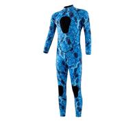 diving suit 3mm Spearfishing Wetsuits Neoprene Suits Fishing Diving Surfing Snorkeling Kayaking Camouflage Adult Full Body Thermal Keep Warm(Light blue,XXXL)