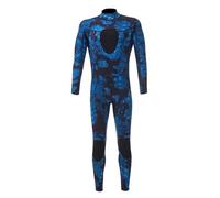 Diving Suit 3mm Wetsuit Camouflage Long Sleeve Fission Hooded 2 Pieces Neoprene Submersible For Men Keep Warm Scuba Snorkeling(3MM-wmt01210-Blue,XXL)