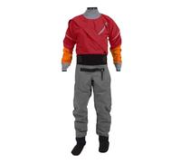 Diving Suit Kayak Dry Suit for Men 3-layer Waterproof Fabric Drysuit With Latex on Neck and Wrist White Water River(Red,S)