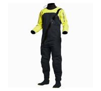 Diving Suit Kayaking Dry Suit for Men, Latex Cuff, Splash Collar, Flatwater, Ocean River Paddling(Yellow,S)