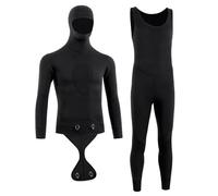 Diving Suit Wetsuit Men's Deep Diving Warm Cold-proof 3~5MM One-piece Free Snorkeling Camouflage Pattern for Surfing Snorkeling(3MM pure black,M)