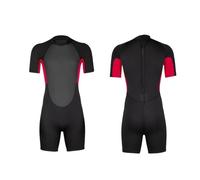 Diving suit Wetsuit Swimsuit 3.0MM Short-sleeved Shorts One-piece Surf Suit Snorkeling Swimming Diving Warm Sunscreen Men's for women(Red,M)