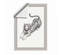 Diving Tiger Minimalist Unframed Wall Art Print A4 (29.7×21cm), Wall Decor for Living Room, Bedroom, Office & Home, Art Gift