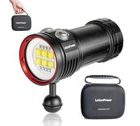 Diving torch,LetonPower L24 12000Lumens underwater video light,dive light, scuba diving torch, with Type-C Charging dive torch for Professional Outdoor UnderWater Sports