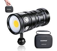 Diving Torch,LetonPower TS S 10000 Lumens Underwater Video Light,Underwater 100M Dive Torch, Scuba Diving Torch, with Type-C Charging Diving Light for Professional Underwater Photography Videography