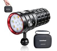 Diving torch,LetonPower TS S Pro 13000Lumens underwater video light,underwater 120M dive torch, scuba diving torch, with Type-C Charging diving light For underwater photography and videography