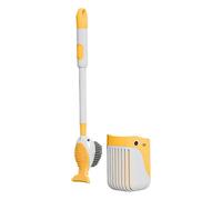 Diving Whale Toilet Brush with Spray Silicone Bathroom Toilet Brush and Wall Holder Set, Silicone Scrubbers Brush Head Toilet Cleaning Scrubber Brush Wall Toilet Accessories Yellow