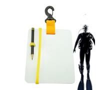 Diving Writing Slate - Submersible Message Pad, Note Board | Flat Smooth Ergonomic Design Compact Lightweight Build, Clip Mounted Pencil System Recreational Technical Dive Accessory