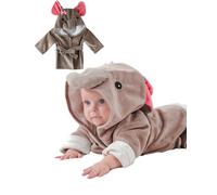 DivingBirds Baby Boys Girls Dressing Gown Viscose Bamboo Bath Robe, Qiuck Dry Bathrobe Soft Towel Robe with Cute Animal Design 0-4 Years