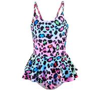 DivingBirds Girls Swimming Costume Me Swimsuit One Piece Swimming Suit for Girls Adjustable Bathing Suits UV Rashgard Swimwear Summer Beach Pool, Pink Leopard 10-12 Years