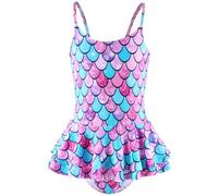 DivingBirds Girls Swimming Costume Me Swimsuit One Piece Swimming Suit for Girls Adjustable Bathing Suits UV Rashgard Swimwear Summer Beach Pool, Pink Me 7-8 Years