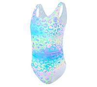 DivingBirds Girls Swimming Costume Padded Bras One Piece Kids Swimsuit Neon Swimming Suit for Girls Bathing Suits UV Sunsafe Swimwear Beach Pool,Blue 10-11 Years