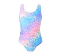 DivingBirds Girls Swimming Costume Padded Bras One Piece Kids Swimsuit Neon Swimming Suit for Girls Bathing Suits UV Sunsafe Swimwear Beach Pool,Light Blue 9-10 Years