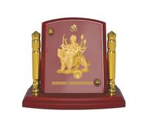 Diviniti 24K Gold Plated Durga Mata Frame for Car Dashboard, Home Decor, Table & Office| MDF 1B P+ Royal Car Frame with 24K Gold Plated Foil| Religious Frame for Puja, Festival Gift (7 CM x 9 CM)