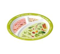 Divisi 3 Disappears Melamine Portion Control Tray | Raised Edges, Food Guide Graphics, Family Dinners and Kids MD