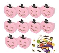 Divisible Halloween Candy Box - Classic Halloween Candy Box with Pumpkin Face, 10 Pack Spooky Fall Snacks Storage for Fondant, Nougat, Jelly and