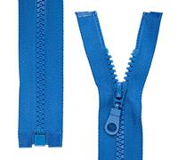 Divisible Zip Fastener, 2 Pieces, 30 cm Track Length, in Blue, 1-Way Open end #5, 5.75 mm Track Width, 34 mm Tape Width, Replacement Zip Fastener Plastic, Plastic Zip Fastener #5