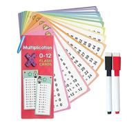 Division Flash Cards - Flash Cards for Multiplication and Division 15X - Learning Aids for Math Equation Division with Dry Erase Pens for Class or School