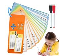 Division Flash Cards - Math Practice Cards | Carđs Flash Multiplication Number for Learning | 15 Cařds Rewritten Paper Math Calculation with Erase