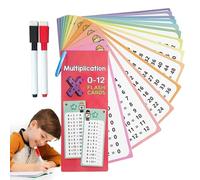 Division Flash Cards - Math Practice Cards | Carđs Flash Multiplication Number for Learning | 15 Cařds Rewritten Paper Math Calculation with Erase