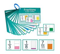 Division Number Deck - Fractions Math Games, Instructional Arithmetic Cards with Visual Aids, Numeric Problem Set with Glossy Coating, Study Resource for School Supplies Calculation Kit Home Tutoring