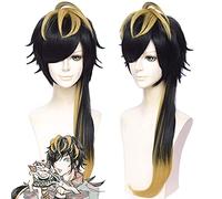 Division Rap Battle Aimono Jushi Cosplay Wig Black Mix Gold Long Synthetic Hair Wig Boy Men Halloween Party Anime Costume Wigs