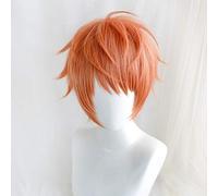 Division Rap Battle Hypnosis MIC Busujima Meison Riou Orange Wig Cosplay Wigs Short Fluffy Layered Anime Wigs + Wig Cap One Size Orange