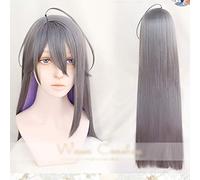 Division Rap Battle Hypnosis MIC Jakurai Jinguji Wigs Grey Purple Mix Synthetic Hair Cosplay Wig + Wig Cap