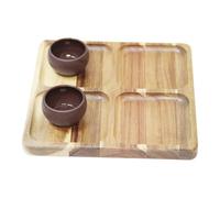 Diviso - Wooden Tableware for Parties, Divmulti-Space Food, the Serving Tray Sectioned Siso Vegetable Tray, for Camping Holiday Home Restaurant Snack Fruit Dessert