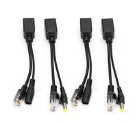 Divisor Poe Adapter Injector for IP Camera, Stable and Lasting DC12V Through Ethernet, 5 Couples for Domestic Security (Black)
