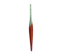 Divit Shilp Alpha Ergonomic Handle Crochet Hooks | Handcrafted 7’’ Resin Crochet Hook Knitting Needle, Craft Yarn Weave | Best Gift! (Green, Wood Mix, 6 mm)