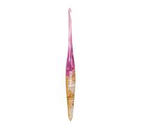 Divit Shilp Ergonomic Handle Crochet Hooks | Handcrafted 7’’ Resin Crochet Hook Knitting Needle, Craft Yarn Weave | Best Gift! (Purple & Golden) (5.5mm)