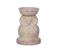 Divit Shilp Essential Oil Diffuser - Handcarved Soapstone Oil Burner & Warmer with Tea Light Holder for Aromatherapy Artisan Crafted with Elegant Tendril Openwork Design (Owl)