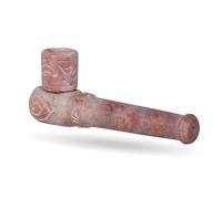 Divit Shilp Hand-Carved Soapstone Smoking Pipe | Natural Stone Herb & Tobacco Pipe with Intricate Engraved Design | Durable Handmade Collectible for Décor & Gifting (Classic Carve)