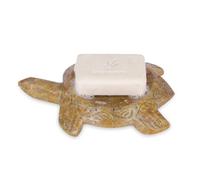 Divit Shilp Handmade Soapstone Dish | Decorative Carved Soap Holder | Natural Stone Bathroom Accessory | Rustic Shaped Soap Tray for Sink, Shower & Bathtub (Turtle)