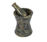 Divit Shilp Mortar and Pestle, Made of Heavy Duty Polished Hard Stone, Natural Stone Grinder For Spices, Pastes, Herbs, Seasoning etc. (Drum Shape)