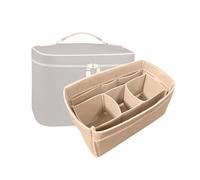 Divitize Premium Organizer Compatible with LV Nice BB/Mini/Nano/Vanity Case - Soft Felt, Custom Design, Removable Central Pouch, 24+ Colours (Beige, for Nice BB)