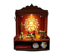 DIVOKAH® Beautiful Wooden Pooja Mandir for Home/Temple for Home and Office/Puja Mandir/Puja Stand/Pooja Mandapam with LED Spot Light (8 MM Plywood Thickness) (WDN LED OMFLV)