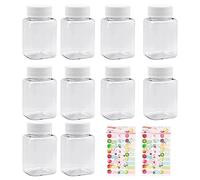 Divono 10Pcs 100ml Shot Bottles with Lids, Leak-Proof Drink Bottles, Ginger Shot Bottles, Plastic Juice Bottles Reusable Shot Bottles For Smoothie, juice,and Other Other Homemade Beverages(Multi)