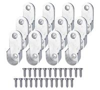 Divono 12PCS Wardrobe Rail Bracket, Wardrobe Pole Fittings, Closet Pole Socket with Screw, U-Shaped Open Design, Thickened Zinc Alloy Materail, for Bedroom, Bathroom, Kitchen, Home, Shop(Silver)