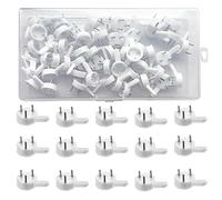 Divono 60pcs White Plastic+Steel Wall Hooks for Hard Walls, Multiple Use, Invisible Nail Set, Holds Up to 500g, Suitable for Wood, Brick, Concrete, Metal