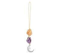 Divono Crystal Car Hanging Ornament, Car Accessories for Women, Rose Quartz Amethyst Pendant Crystal Crystal Gift for Women, Good Luck Charm, Rearview Mirror Energy Healing(Citrine + Amethyst)
