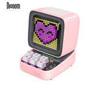 Ditoo Bluetooth Speaker Retro Pixel Art Game Portable with 16X16 LED App Controlled Front Screen (Pink) DIY LED Display Board Green