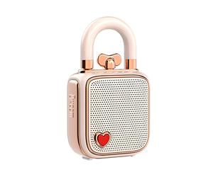 Divoom Love-Lock Bluetooth Speaker, Small Portable Music Box, Wireless Stereo Pairing Retro Soundbox, Cute Desktop Decoration, for Girls, Pink