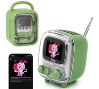 Divoom Tiivoo-2 Retro Bluetooth Speaker，Additional FM Radio Function with Pixel Display Screen，Photo album Vintage Decor Suitable for Bedroom,Alarm clock, Green
