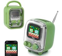 Divoom Tiivoo-2 Retro Bluetooth Speaker with DIY Pixel Art & FM Radio, Cute Alarm Clock and Vintage Desk Decor, Christmas or Birthday Gift for Girls Teens Friends - Green