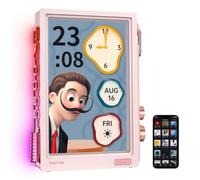 Divoom Times Frame 10.1" Transparent WiFi Digital Photo Frame, 64GB Smart Desk Display with App Custom Pixel Art, 1280x800 Screen, RGB, 400+ Clock Faces, Photo Video Sharing, Desk Decor Gift - Pink