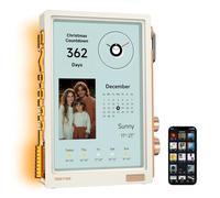 Divoom Times Frame-10.1"WiFi Digital Photo Frame with Transparent Floating Screen,RGB Light Bar，400+Clock Faces,Anniversary Countdown,Real-Time Finance Info, Desk Setup Ambient Tech Gift，White